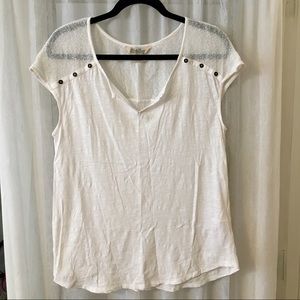 Lucky Brand Mesh Shoulder Tee